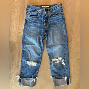 Levi’s Distressed Blue Denim Jeans